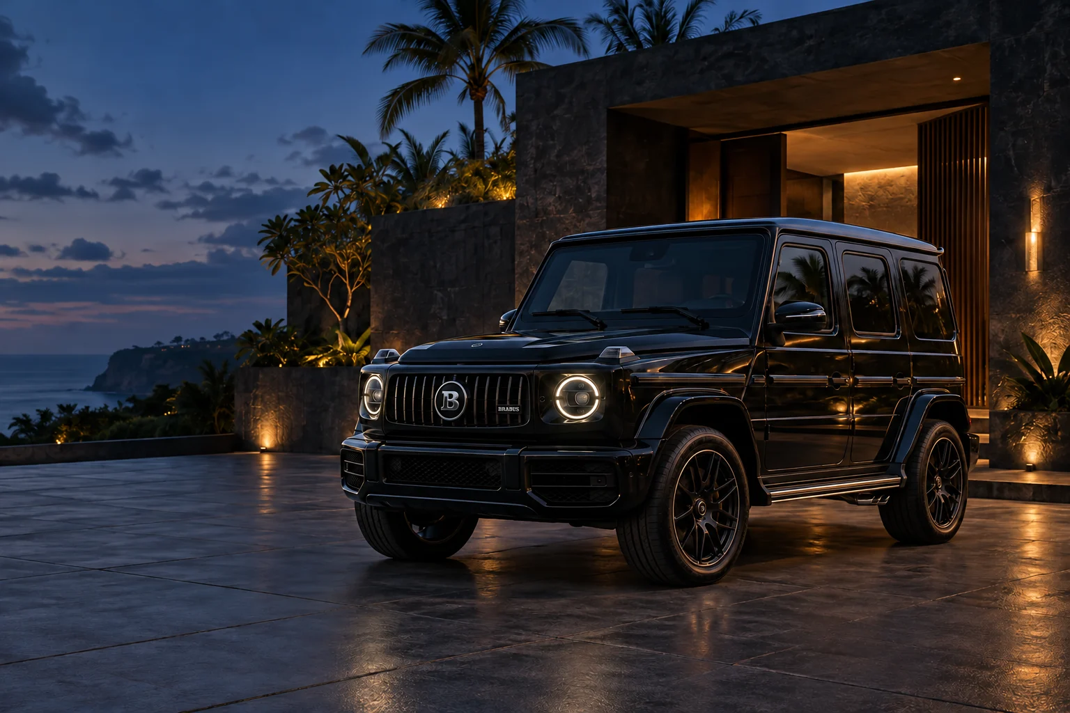 Brabus G-Wagon model reference; current rental-unit photographs available on request