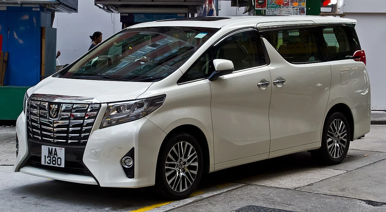 Toyota Alphard model reference; current rental-unit photographs available on request