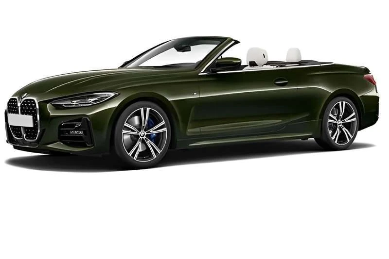 BMW 430i Cabriolet Green Army model reference; current rental-unit photographs available on request